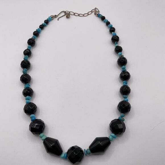 Jay King Necklace Midnight Chalcedony and Royal Blue Turquoise 18” - 21” - Picture 4 of 13